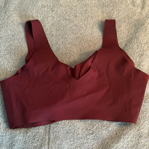 Honeylove V-Neck Size Large Bra Burgundy Seamless Bra Pullover No Underwire - Picture 5 of 6